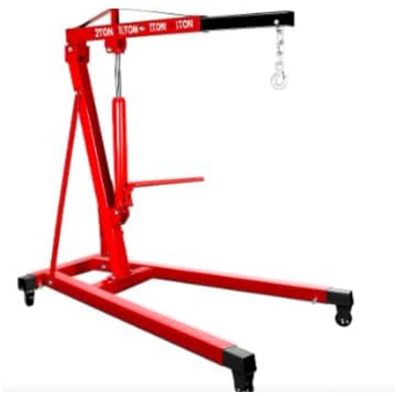 2 Ton Engine Hoist Chrome Steel Nano-Electroplated, High Load Capacity Cherry Picker for Automobile Repair Workshops, Dual Anti-Rust Shop Crane with 9T Pneumatic Hydraulic Jack and Swivel Wheels