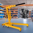 thumbnail image 1 of 2 Ton Folding Engine Hoist, Heavy Duty Alloy Steel Cherry Picker, Engine Crane with 6 Wheels, Hoist Lift for Workshop Loading, 1 of 8