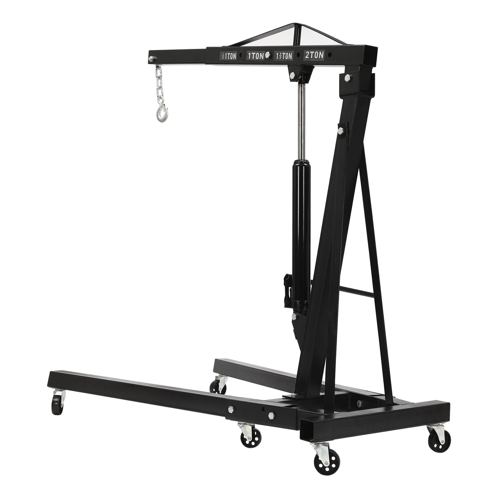 2 Ton Folding Engine Motor Hoist Cherry Picker Shop Crane Lift Black ...