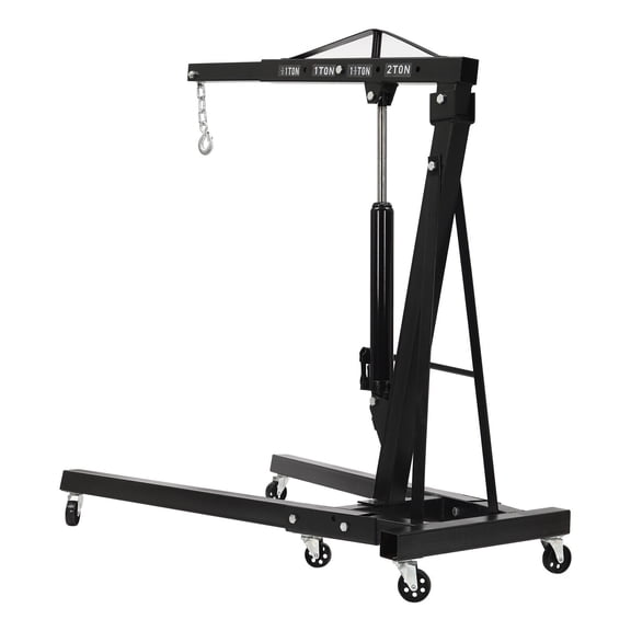 2 Ton Folding Engine Motor Hoist Cherry Picker Shop Crane Lift Black Durable