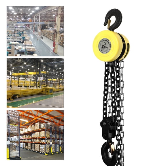 2 Ton Heavy Duty Chain Hoist 4409lbs Puller Block Hand Tool Winch Alloy Steel