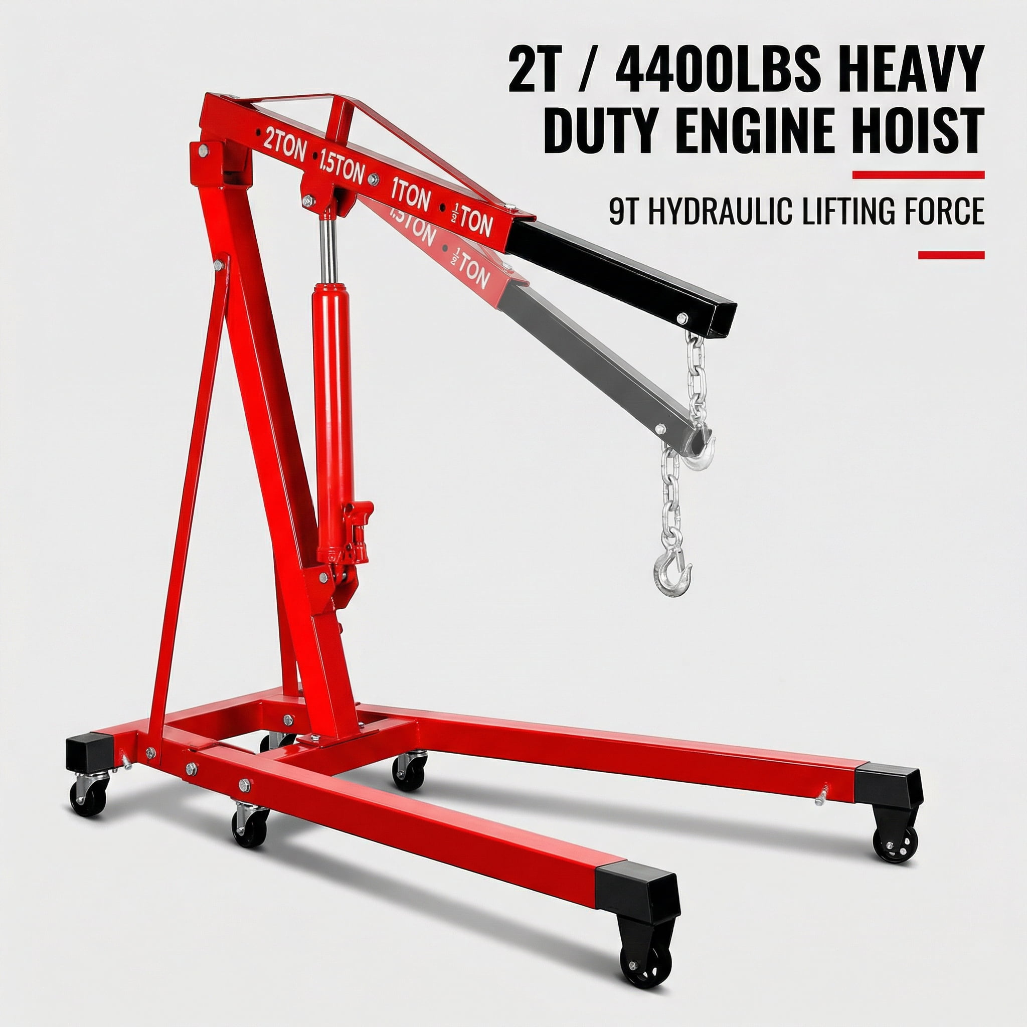 2 Ton Hydraulic Engine Crane with Telescopic Boom and Outriggers and ...