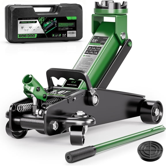 2 Ton Low Profile Floor Jack - 4.9-11.8 Inch Lifting Range for Sedans & Sports Cars, Heavy Duty Hydraulic Car Jack, 4000 lbs Capacity with Non-Slip Pad & Carry Case