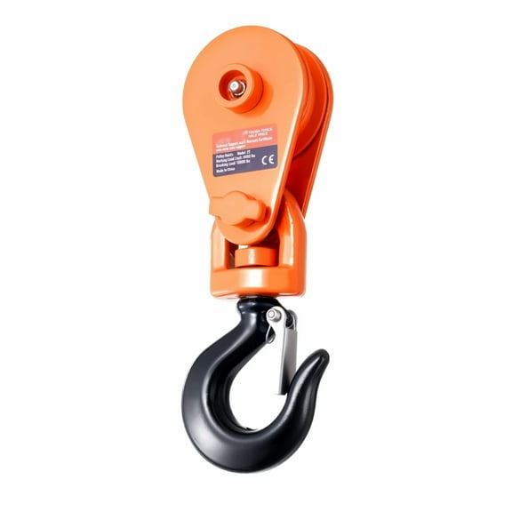 2 Ton Snatch Block - 3" Sheave, 3/8" Wire Rope - Heavy Duty Winch Pulley with Swivel Hook for Wrecker, Rollback, Construction & Vehicle Recovery