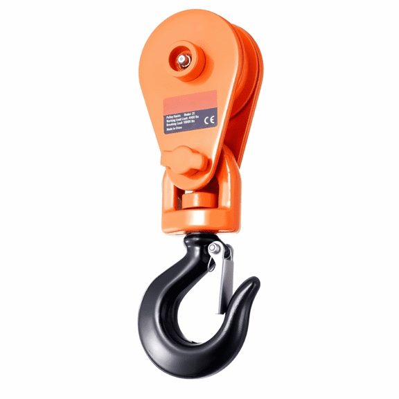 2 Ton Snatch Block Pulley 4400 lbs Heavy Duty 3 inch Sheave 3/8 inch Wire Rope 360 Swivel Hook for Towing Recovery Winch Tow Truck Rollback Wrecker Car Hauler