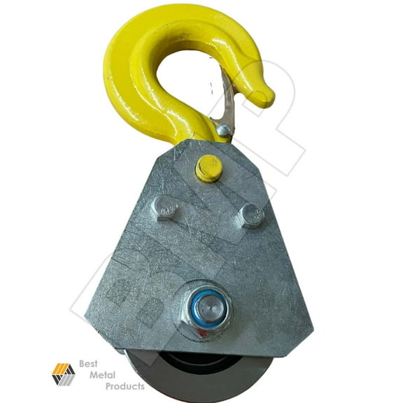 2 Ton Snatch Block With Hook 1/2" Wire Rope Bearing Pulley Lifting Trolly 0900167