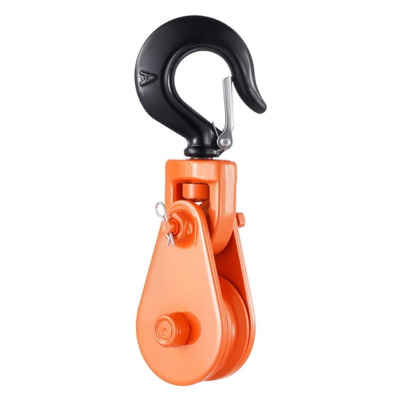 2 Ton Snatch Block with Swivel Hook, 3" Sheave 3/8" Wire Rope Heavy Pulley 4400 lbs for Wrecker Tow Truck