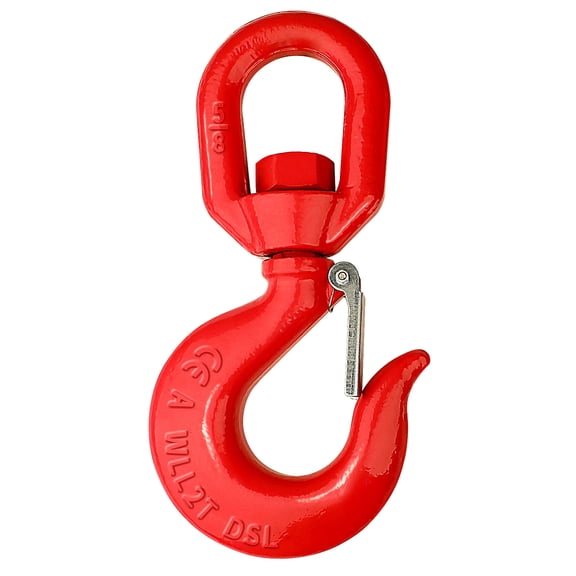 2 Ton Swivel Hook for Lifting with Safety Latch, Grade 80 Rotatable Hoist Hook, Swivel Rigging Hook with 4409 lbs Load Capacity for Crane