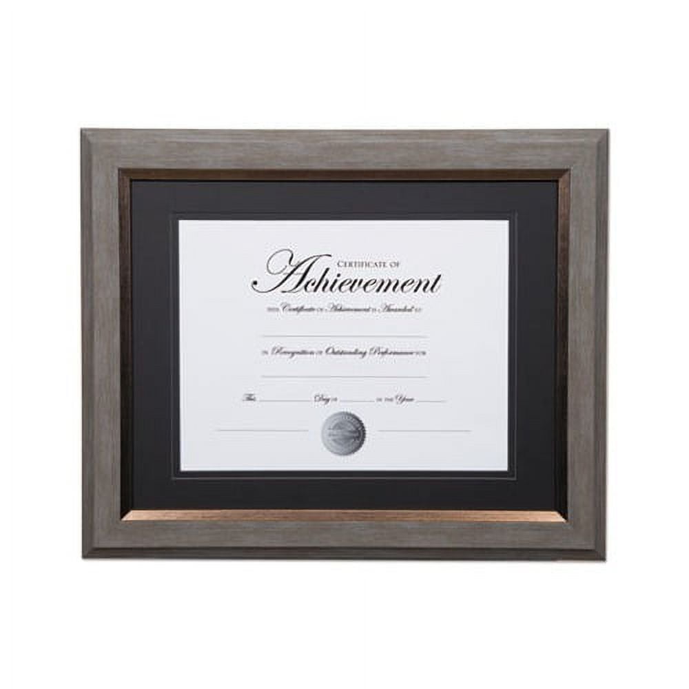 2Tone 11 x 14 Document Frame 8 1/2 x 11 Insert, Gray/Gold Frame, Black