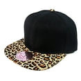 thumbnail image 1 of 2 Tone Black & Cheetah / Leopard Print Snapback Hat Cap, 1 of 2