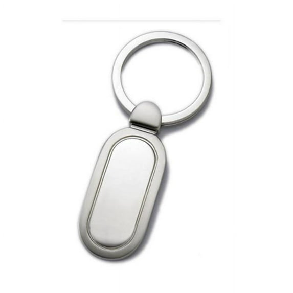 2 Tone Oblong Silver Key Ring