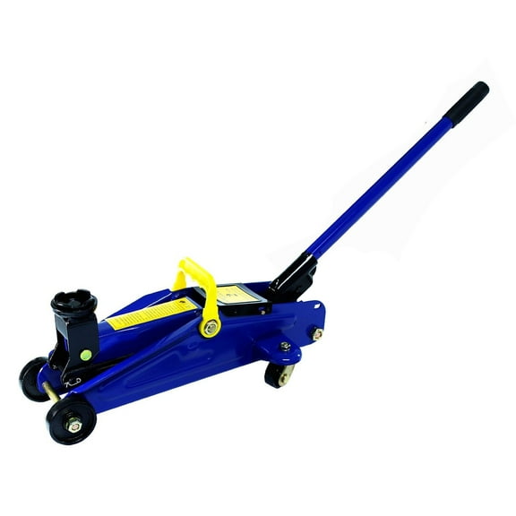 2 Tonne Trolley Jack Hydraulic Jack Floor Jack Adjustable Height from 135mm to 320mm with Handle, Rear Rotating Castors, and Storage Case (Blue)