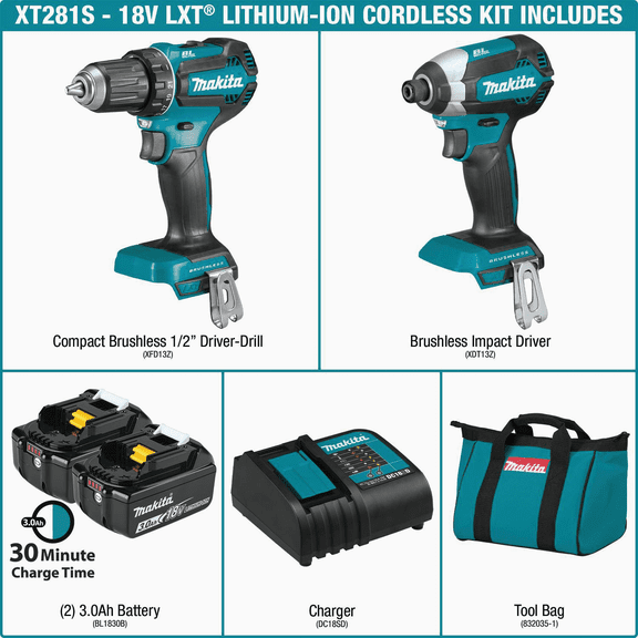2-Tool Compact Drill/Driver & Impact Driver Cordless Tool Combo Kit - Single Pack Professional & DIY Use, Standard Battery Platform