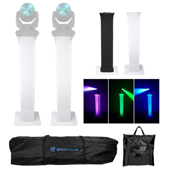 2 Totem Stands+Black+White Scrims For 2 Chauvet Intimidator Beam LED 350 Lights