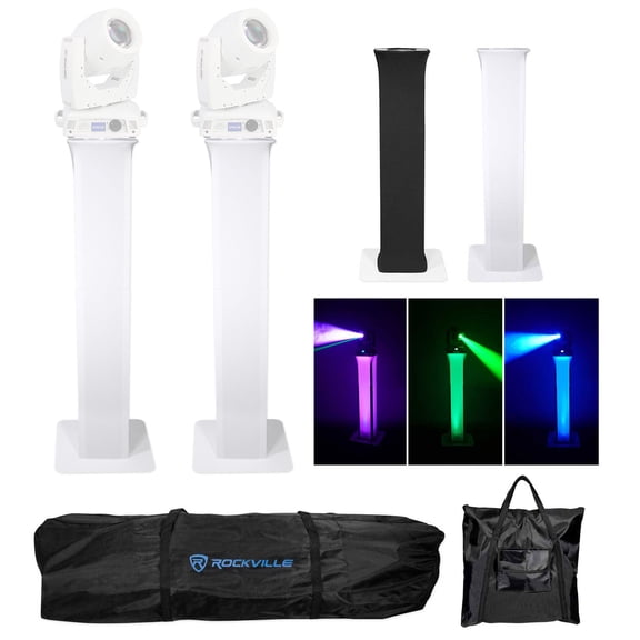 (2) Totem Stands+Black and White Scrims For (2) Epsilon E-Beam 2RW Lights