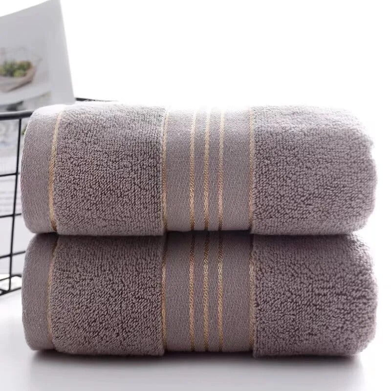 2 Towels Thickened Absorbent Towel Pure Cotton Quick Absorbent Soft