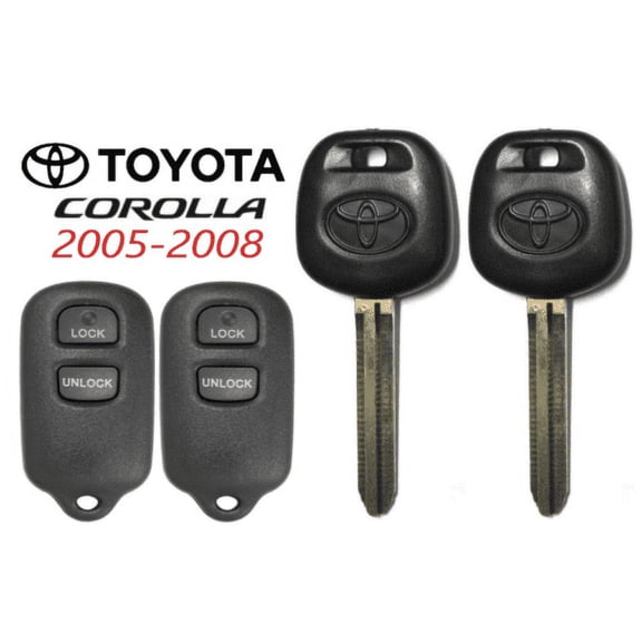 2 Toyota 44D Transponder DOT Chip Key + 3 Button Remote GQ43VT14T VLS