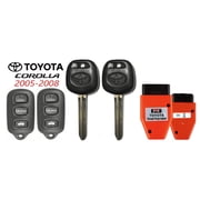 2 Toyota 44D Transponder DOT Chip Key + 4 Button Remote GQ43VT14T + Programmer VLS