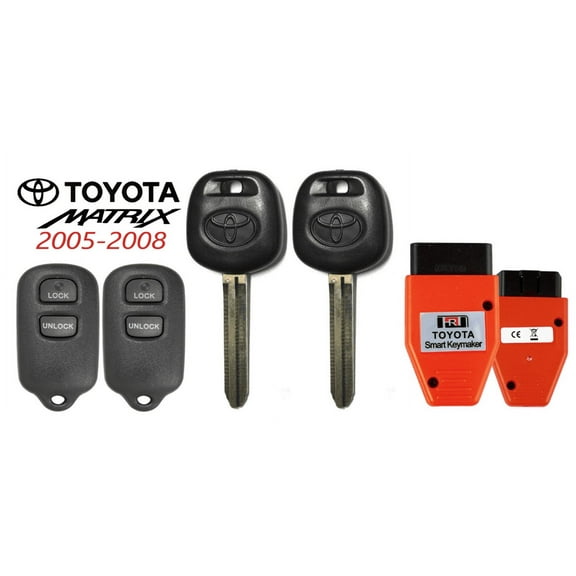 2 Toyota MATRIX 05-08 44D DOT Chip Key + 3 Button Remote GQ43VT14T + Programmer VLS