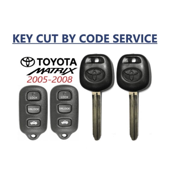 2 Toyota MATRIX 05-08 44D Transponder DOT Chip Key + 4 Button Remote GQ43VT14T