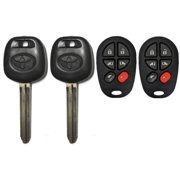 2 Toyota Sienna Transponder Chip Key 44D Dot + 6Button Keyless Remote GQ43VT20T VLS