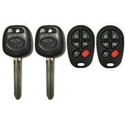 2 Toyota Sienna Transponder Chip Key 44D Dot + 6Button Keyless Remote GQ43VT20T VLS