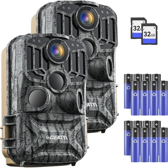 2 Trail Camera 48MP 4K: Camera with Night Vision Motion Activated for Outdoor 0.1s Time