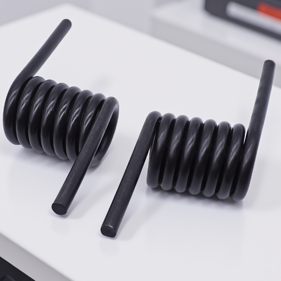 2 Trailer Ramp Coil Springs Left & Right Side, 4-Inch Long Ears, 1/2-Inch Round Bar, Fits 1.50-Inch Diameter Shaft