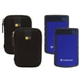 thumbnail image 1 of 2 Transcend StoreJet Shock Resistant Portable External Hard Drives 4TB 2.5" (Blue) + 2 Cases, 1 of 9