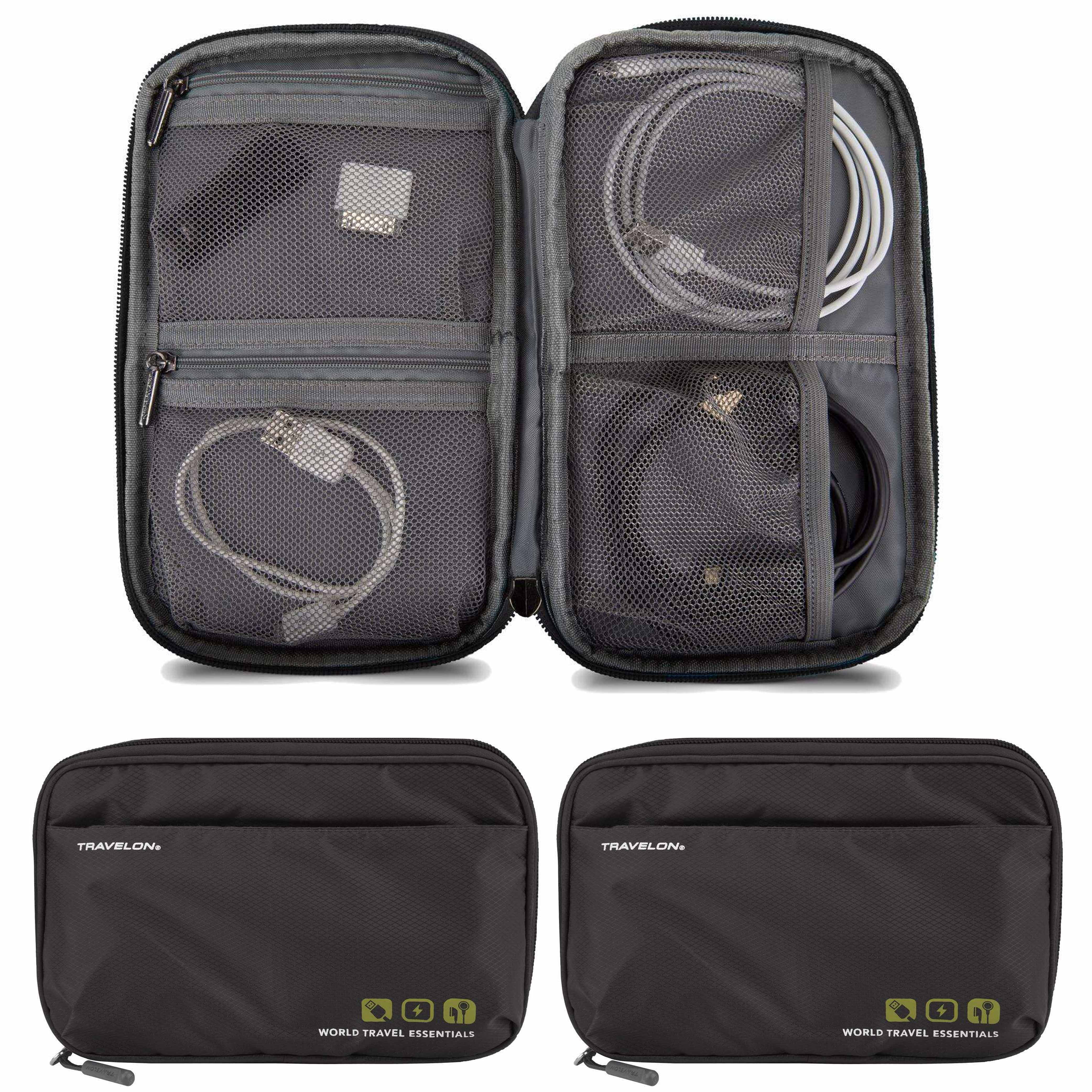 2 Travelon Travel Cable Bags Tech Accessory Organizer Electronic