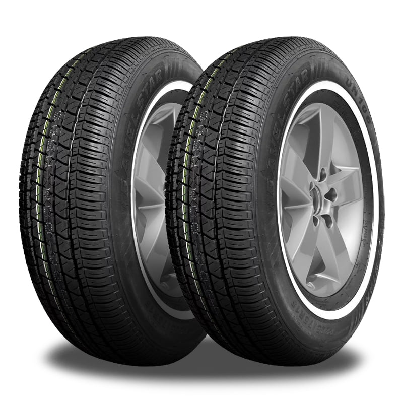 2 Travelstar UN106 205/75R14 95S Classic Vintage White Sidewall All ...