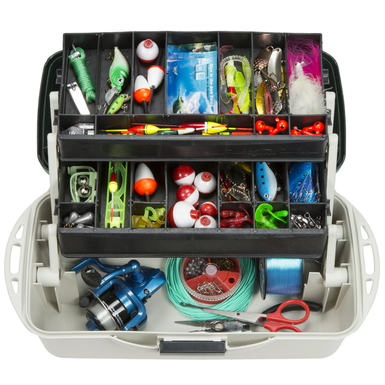 2-Tray Fishing Tackle Box Craft Tool Chest and Art Supply