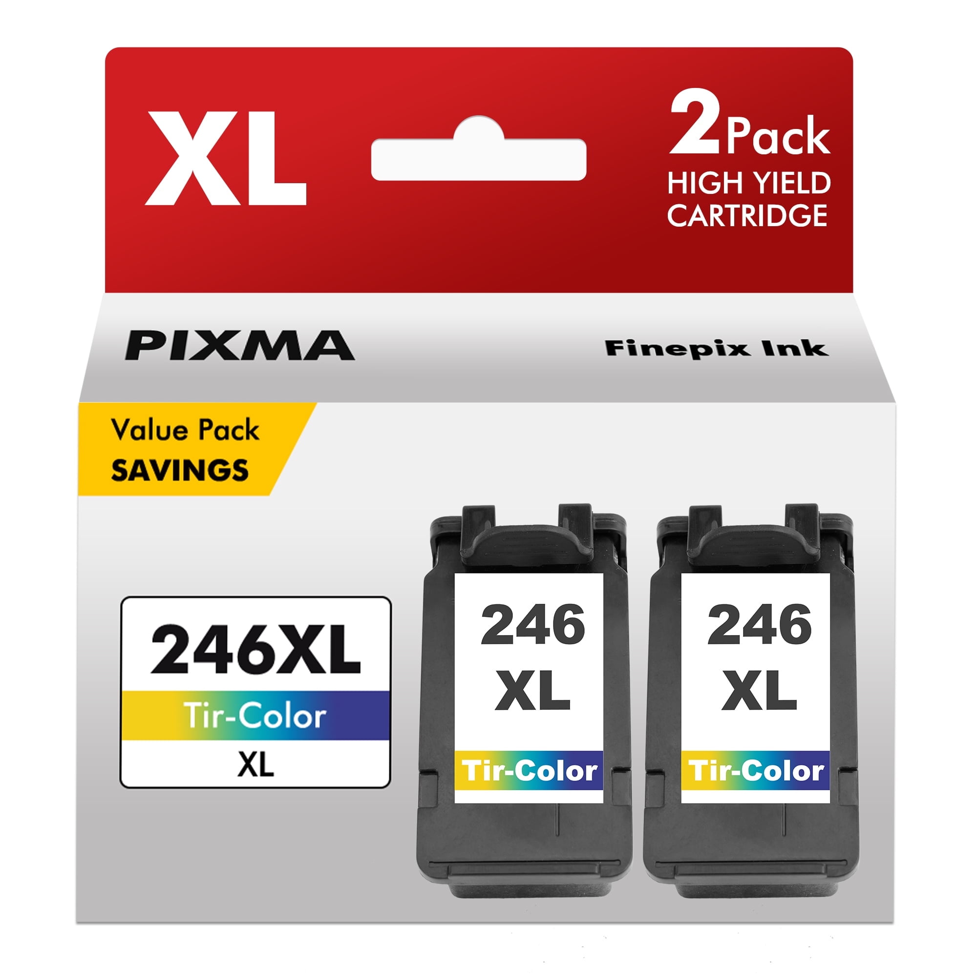 2 Tri-color CL 246XL Ink Cartridge for Canon ink 245 and 246 for PG-245 and CL-246 Canon Printer Ink for Canon PIXMA TR4520 MX492 TS3122 MX490 MG3022 MG2522 MG2920 MG2420 MG2520 MG2922 Printer