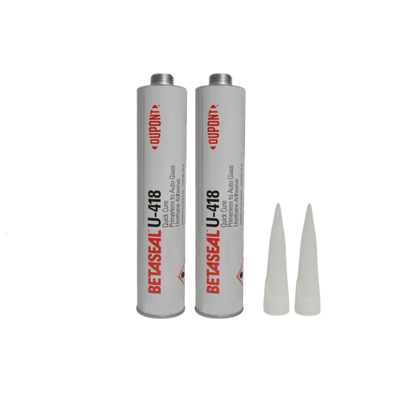 (2) Tubes U-418 Dow Auto Glass Adhesive, Urethane-Primerless 10.5oz 310ml