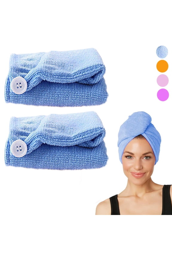 2 Twist Microfiber Hair Head Wraps Magic Fast Dry Towel Drying Bath Hat Spa Soft