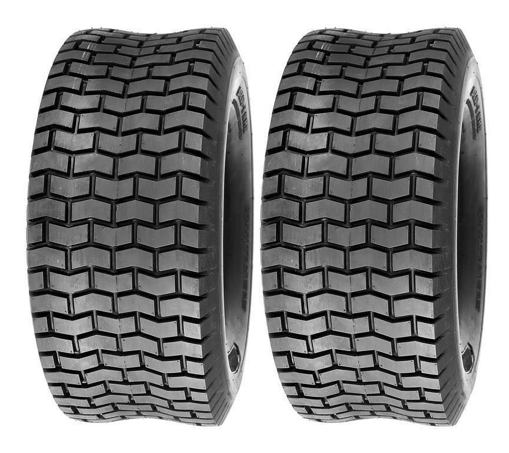 (2) Two-4.10/3.50-4 4pr Lawn Mower Turf Go Kart Tires Tubeless 410/350-4