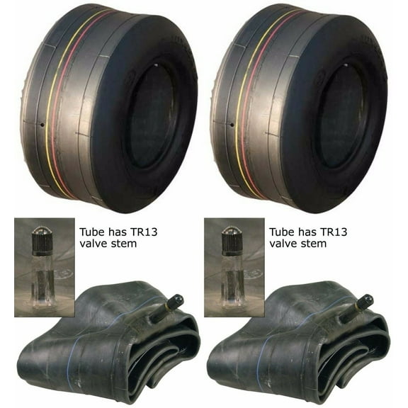 2 (Two) 4.10/3.50-5 410/350-5 4ply Smooth Tires W/tubes 4.10-5 3.50-5