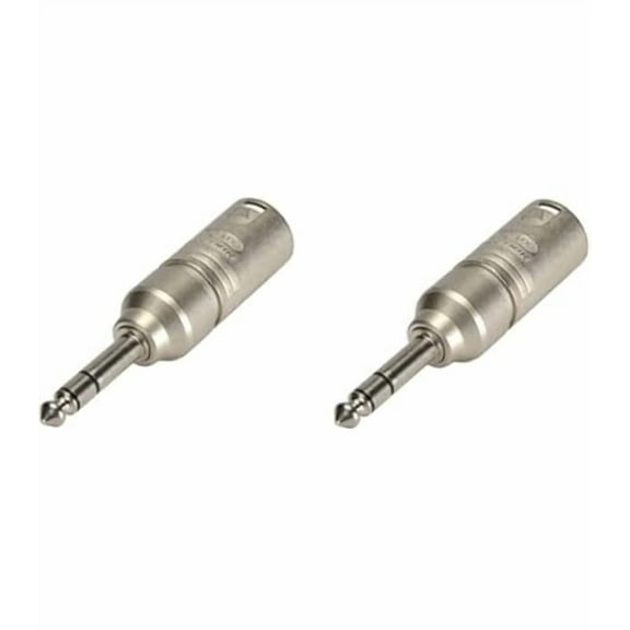 (2) Two Genuine NEUTRIK NA2MP - 3 Pin XLR Male to 1/4" Male Plug Mono Adapter