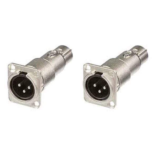 (2) Two Genuine NEUTRIK NA3MDF "D Panel" 3 Pin XLR Male to Female Adapter