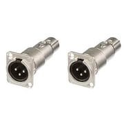 2 Two Genuine NEUTRIK NA3MDF D Panel 3 Pin XLR Male to Female Adapter