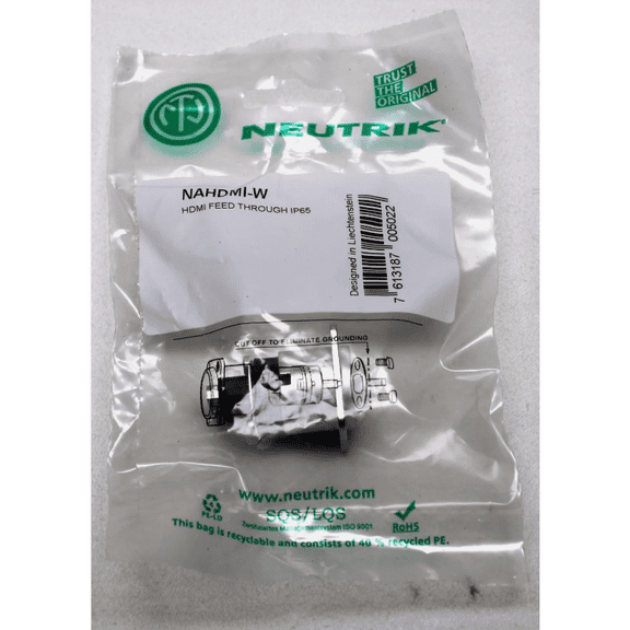 (2) Two Genuine NEUTRIK NAHDMI-W HDMI 1.3 D Series Feed-Thru Panel Mount Adapter