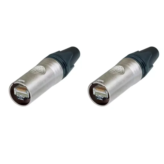 (2) Two Genuine NEUTRIK NE8MX6 CAT 6 RJ45 EtherCON Cable 24 AWG or Lower Nickel