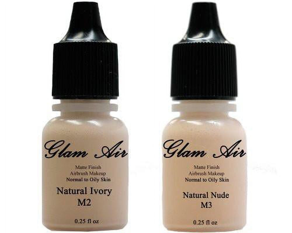 (2)Two Glam Air Airbrush Makeup Foundations M2 Natural Ivory & M3