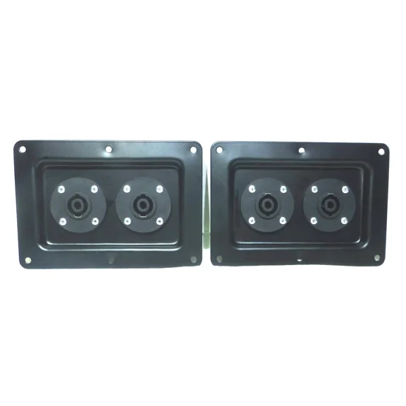 (2) Two Large Metal Speaker Jack Plates with Dual Large Aftermarket NL4MPR