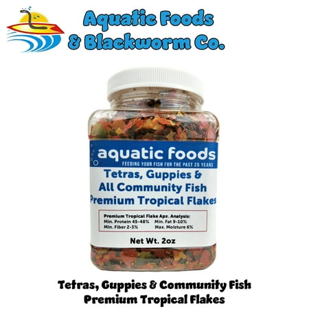 2-Type Tropicals's Staple & Cichlid Custom Flake Mix for Cichlids, Discus, for All Community Tropical Fish. Aquatic Foods Flakes …2oz Small Jar