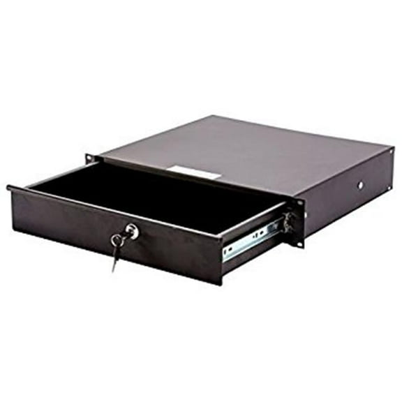 2 U Metal Locking Drawer Rack Space