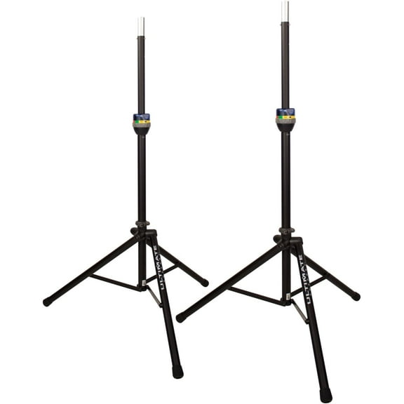 2 Ultimate Support TS-90B TeleLock Series Lift-assist Aluminum Speaker Stand