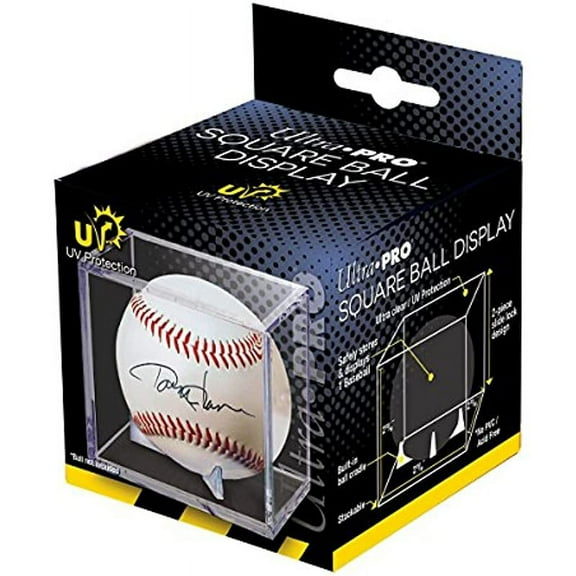 2 Ultra Pro Square Baseball Display Holder w/Stand UV Protection New Lot Set (2 Baseball Cubes)