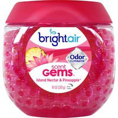 2 Unit Bright Air Scent Gems Odor Eliminator, Beads - 10 oz - Island Nectar, Pineapple - 45 Day - 1 Each