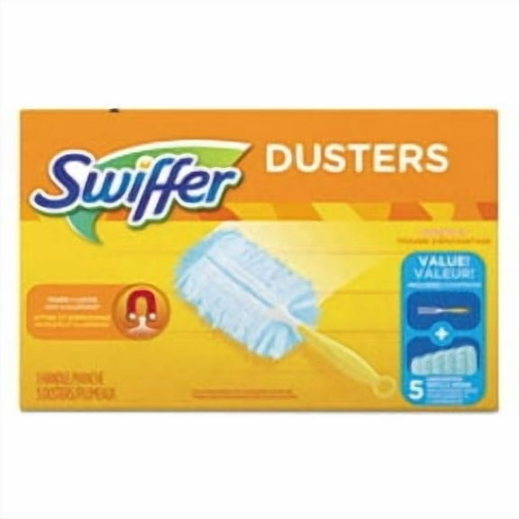 2 Unit Dusters Starter Kit, Dust Lock Fiber, 6" Handle, Blue/Yellow